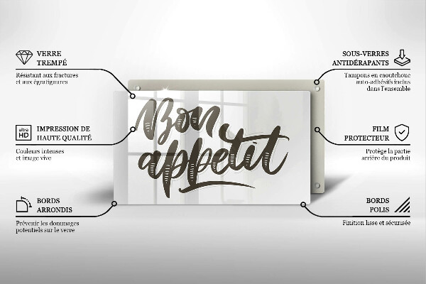Glass worktop saver The inscription Bon Appetit