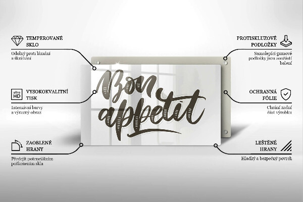 Glass worktop saver The inscription Bon Appetit