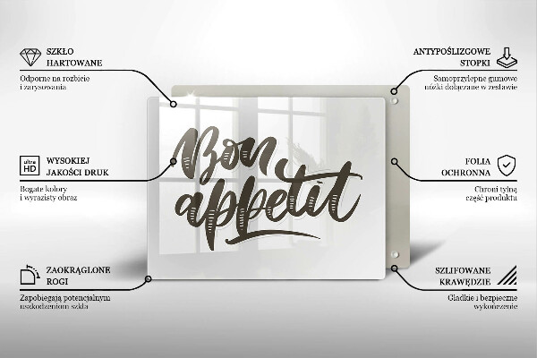 Glass worktop saver The inscription Bon Appetit