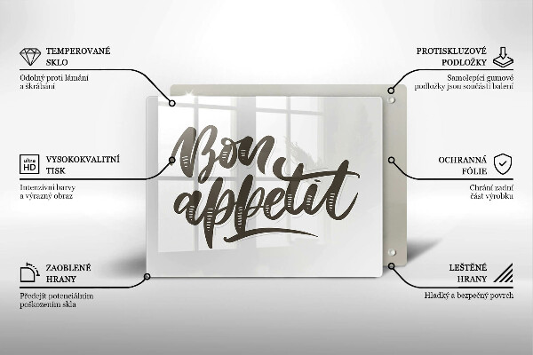 Glass worktop saver The inscription Bon Appetit