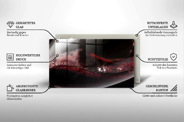 Glass worktop saver Red wine glass