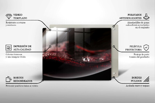 Glass worktop saver Red wine glass