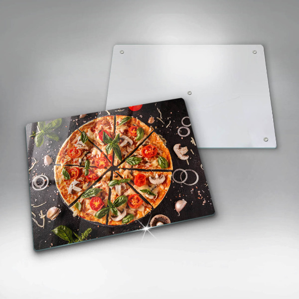 Glass worktop saver Pizza with mushrooms