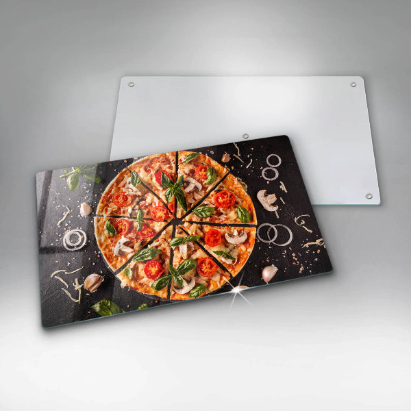 Glass worktop saver Pizza with mushrooms