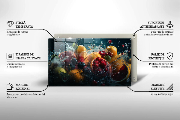 Glass worktop saver Fruits in water