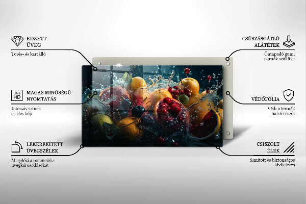 Glass worktop saver Fruits in water