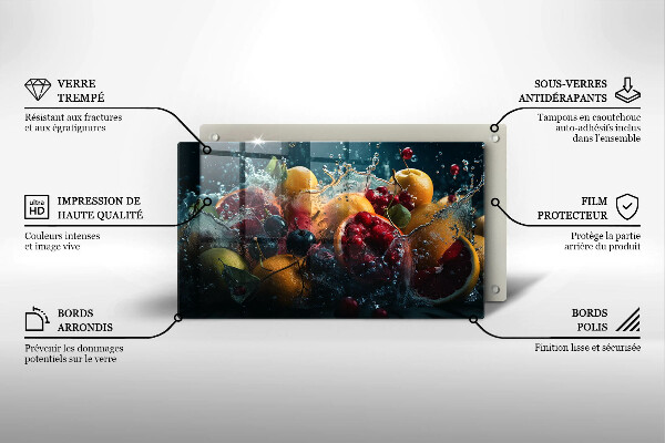 Glass worktop saver Fruits in water