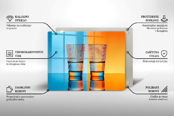 Glass worktop saver Two glasses of water