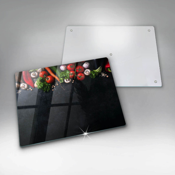 Glass worktop saver Colorful vegetables
