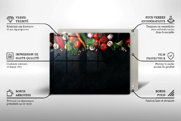 Glass worktop saver Colorful vegetables