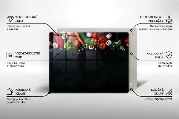 Glass worktop saver Colorful vegetables