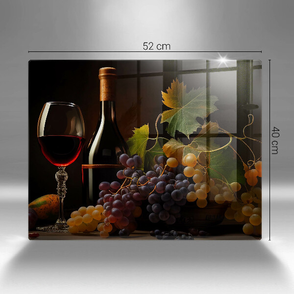 Glass worktop saver A glass of wine and grapes