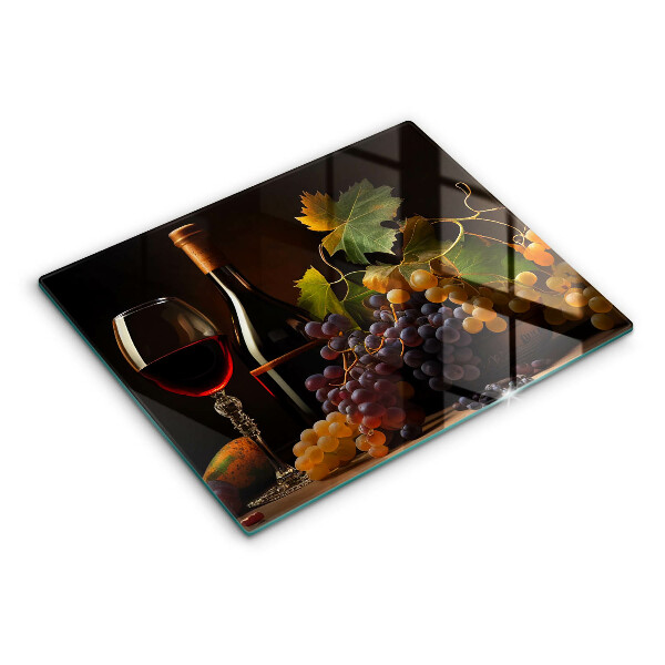 Glass worktop saver A glass of wine and grapes