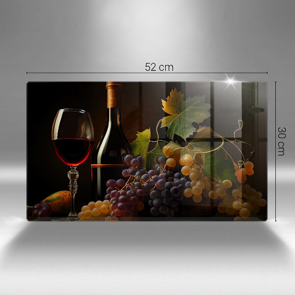 Glass worktop saver A glass of wine and grapes