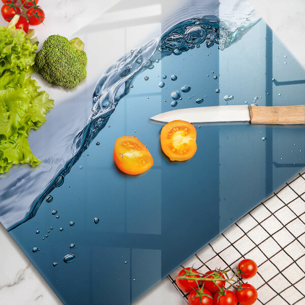 Glass worktop saver Blue water