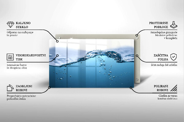 Glass worktop saver Blue water