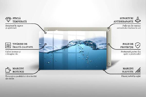 Glass worktop saver Blue water