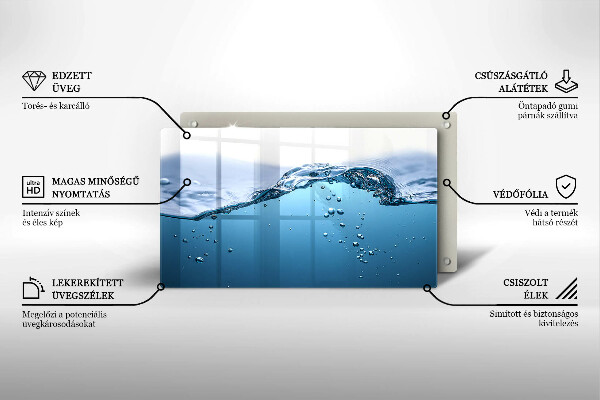 Glass worktop saver Blue water