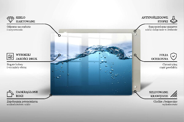 Glass worktop saver Blue water