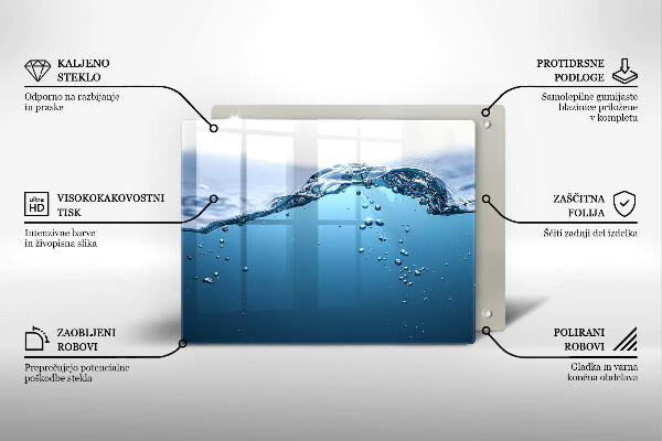 Glass worktop saver Blue water