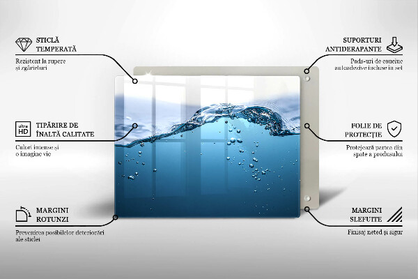 Glass worktop saver Blue water