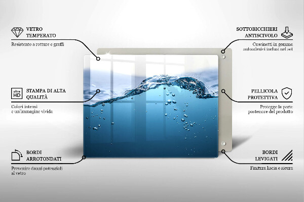 Glass worktop saver Blue water