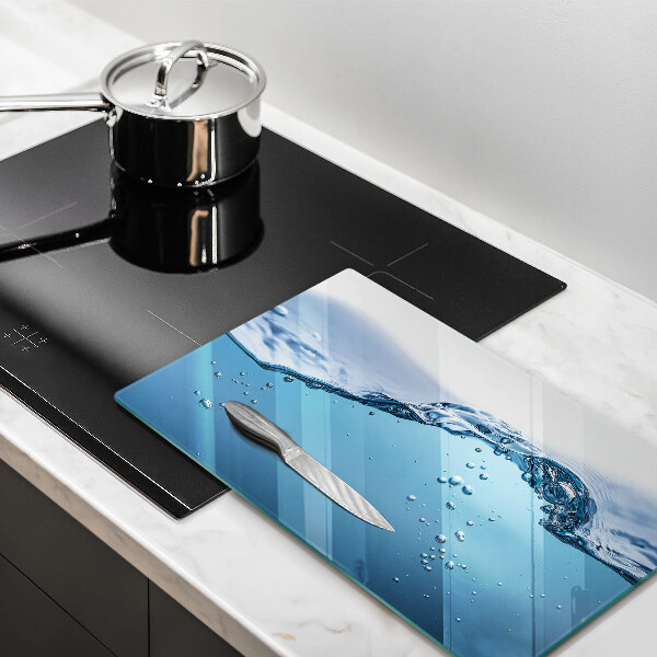 Glass worktop saver Blue water