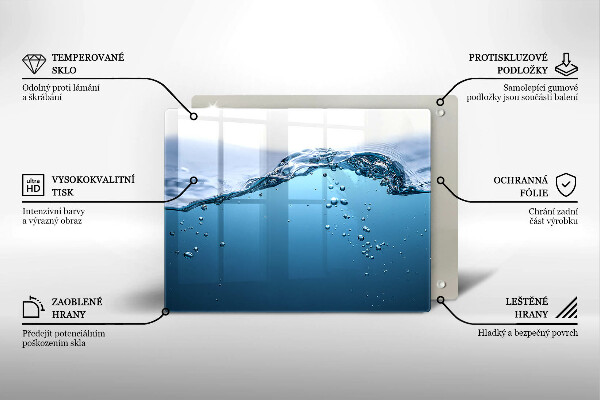 Glass worktop saver Blue water