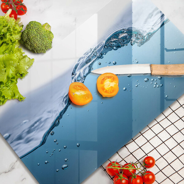 Glass worktop saver Blue water