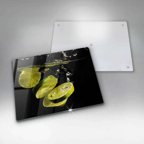 Glass worktop saver Lime in water