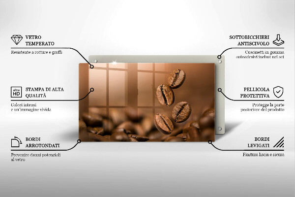 Glass worktop saver Coffee beans