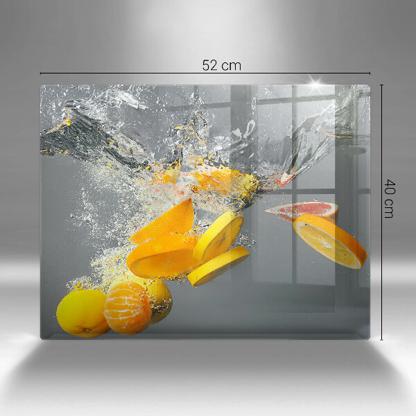 Glass worktop saver Lemons in water