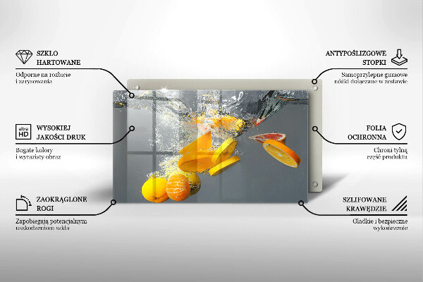 Glass worktop saver Lemons in water