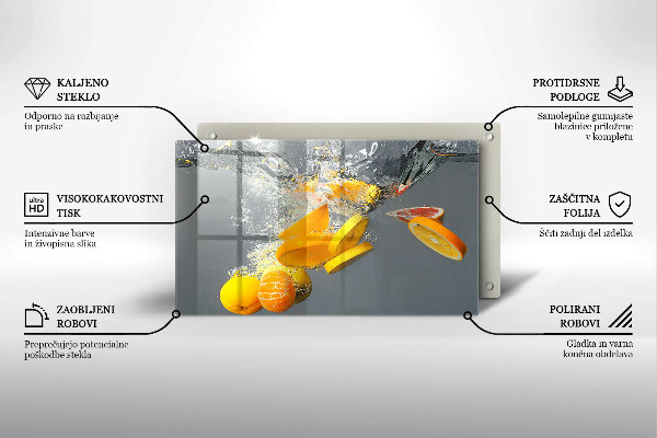 Glass worktop saver Lemons in water