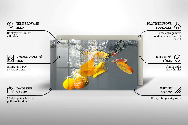 Glass worktop saver Lemons in water