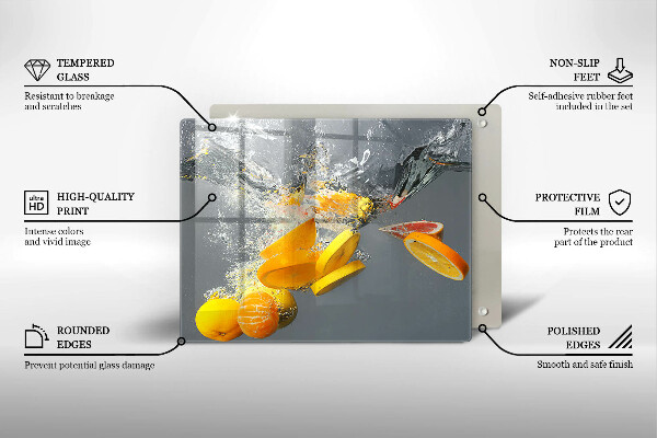 Glass worktop saver Lemons in water