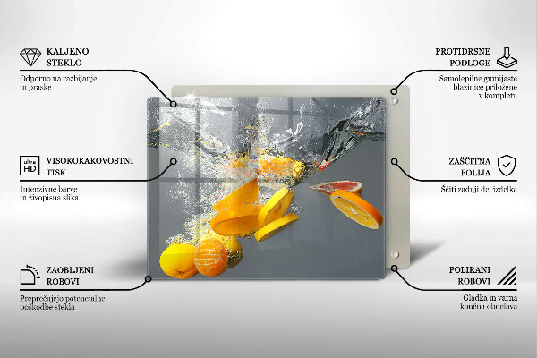 Glass worktop saver Lemons in water