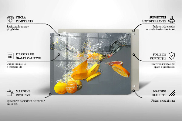 Glass worktop saver Lemons in water