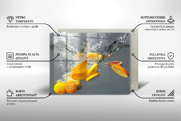 Glass worktop saver Lemons in water