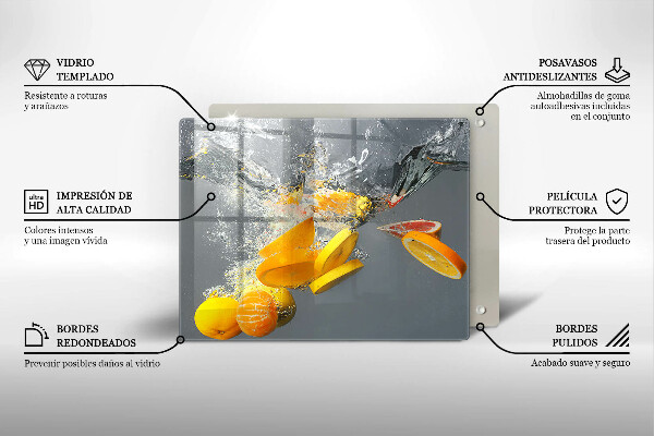 Glass worktop saver Lemons in water