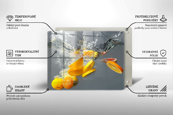 Glass worktop saver Lemons in water