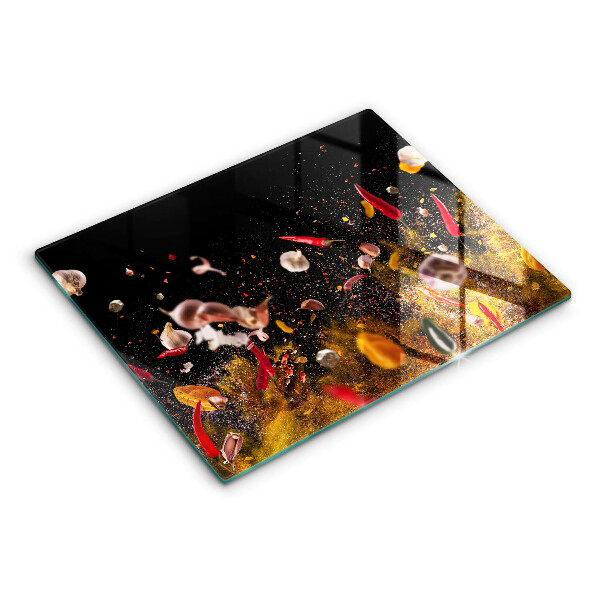Glass worktop saver Hot spices