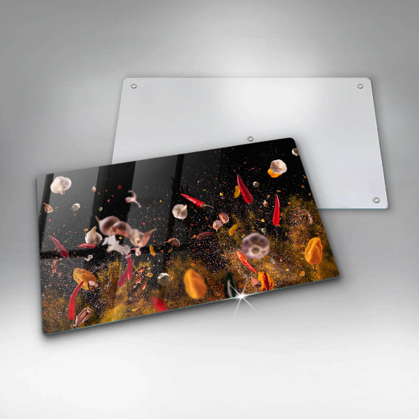Glass worktop saver Hot spices