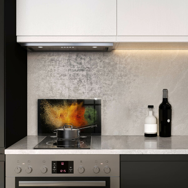 Glass worktop saver Colorful spices