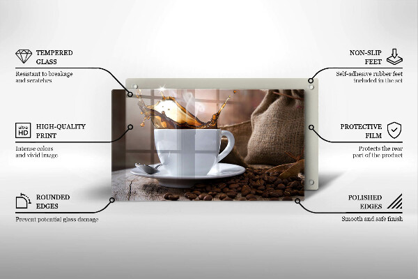 Induction hob protector Cup and coffee beans