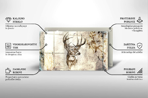 Induction hob protector Illustration deer animal