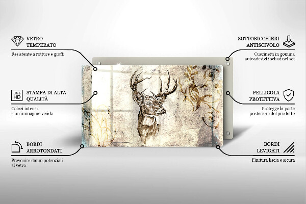 Induction hob protector Illustration deer animal