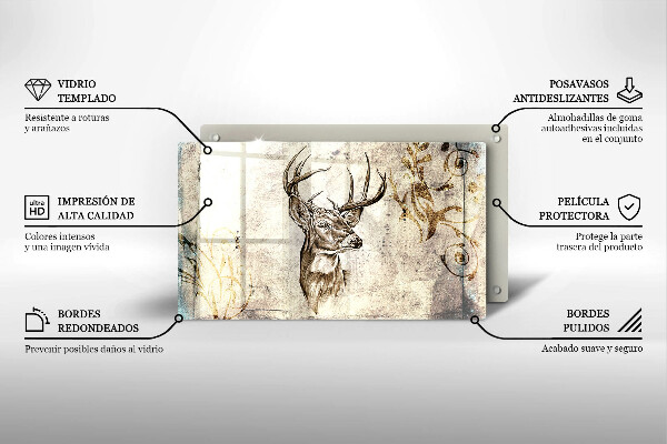 Induction hob protector Illustration deer animal