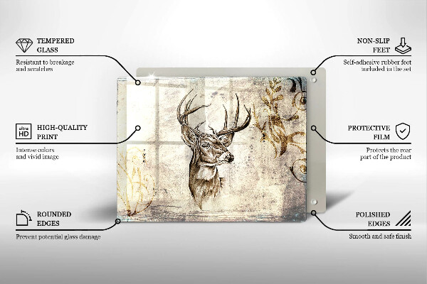 Induction hob protector Illustration deer animal
