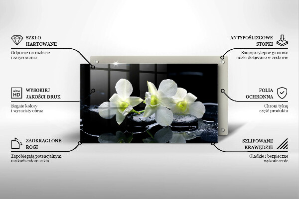 Induction hob protector Zen white flowers in water